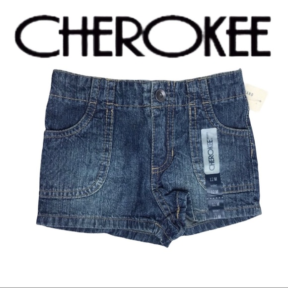 NWT Cherokee Baby Girl Denim Shorts - Picture 1 of 8